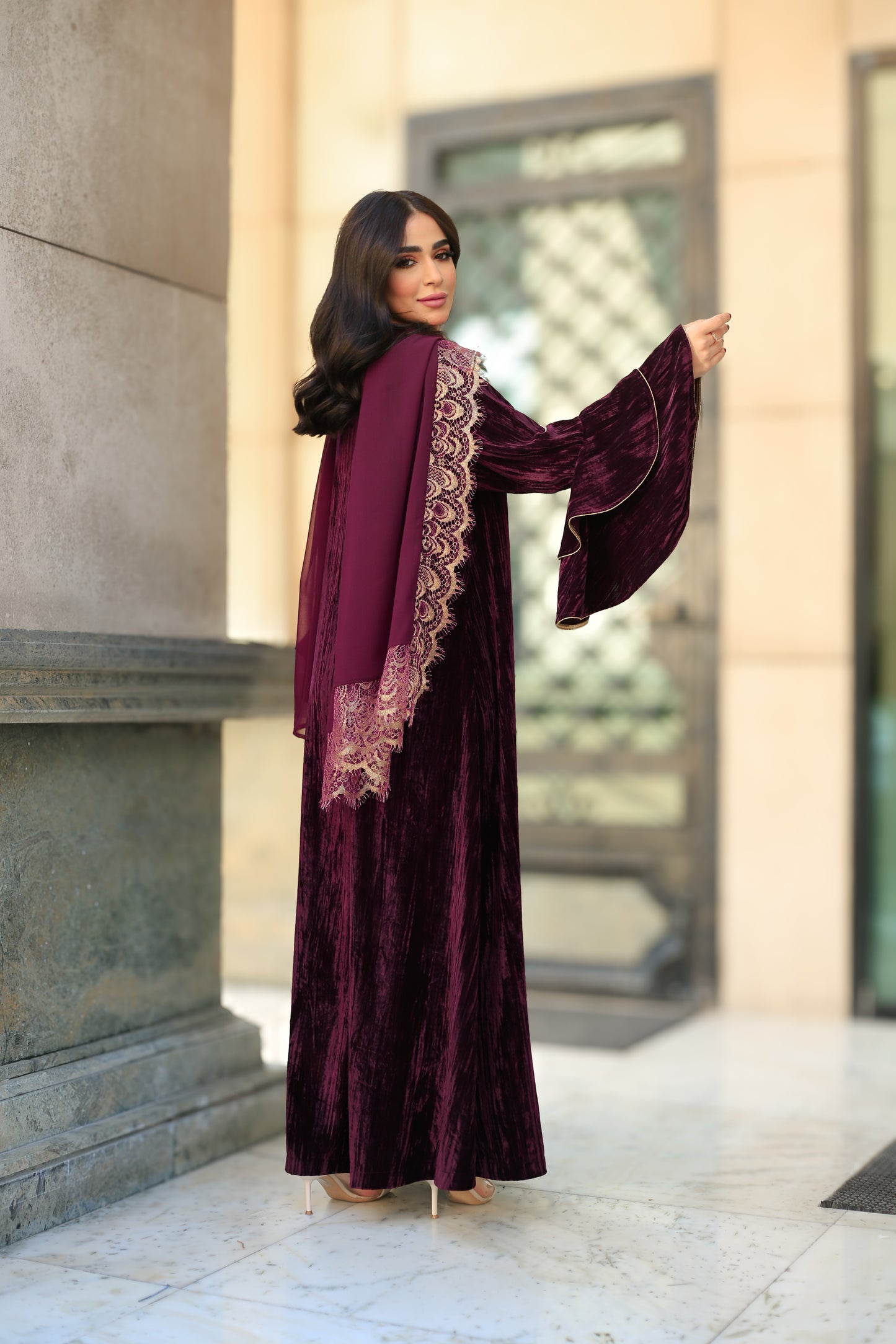 Lace & velvet ( burgundy)