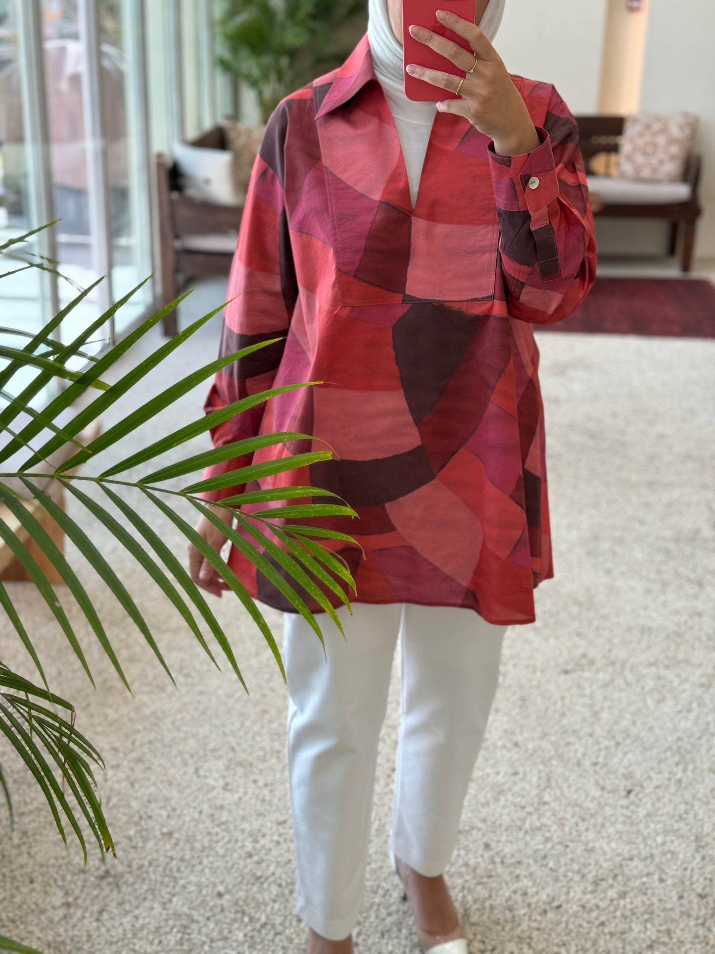 Reddish shirt