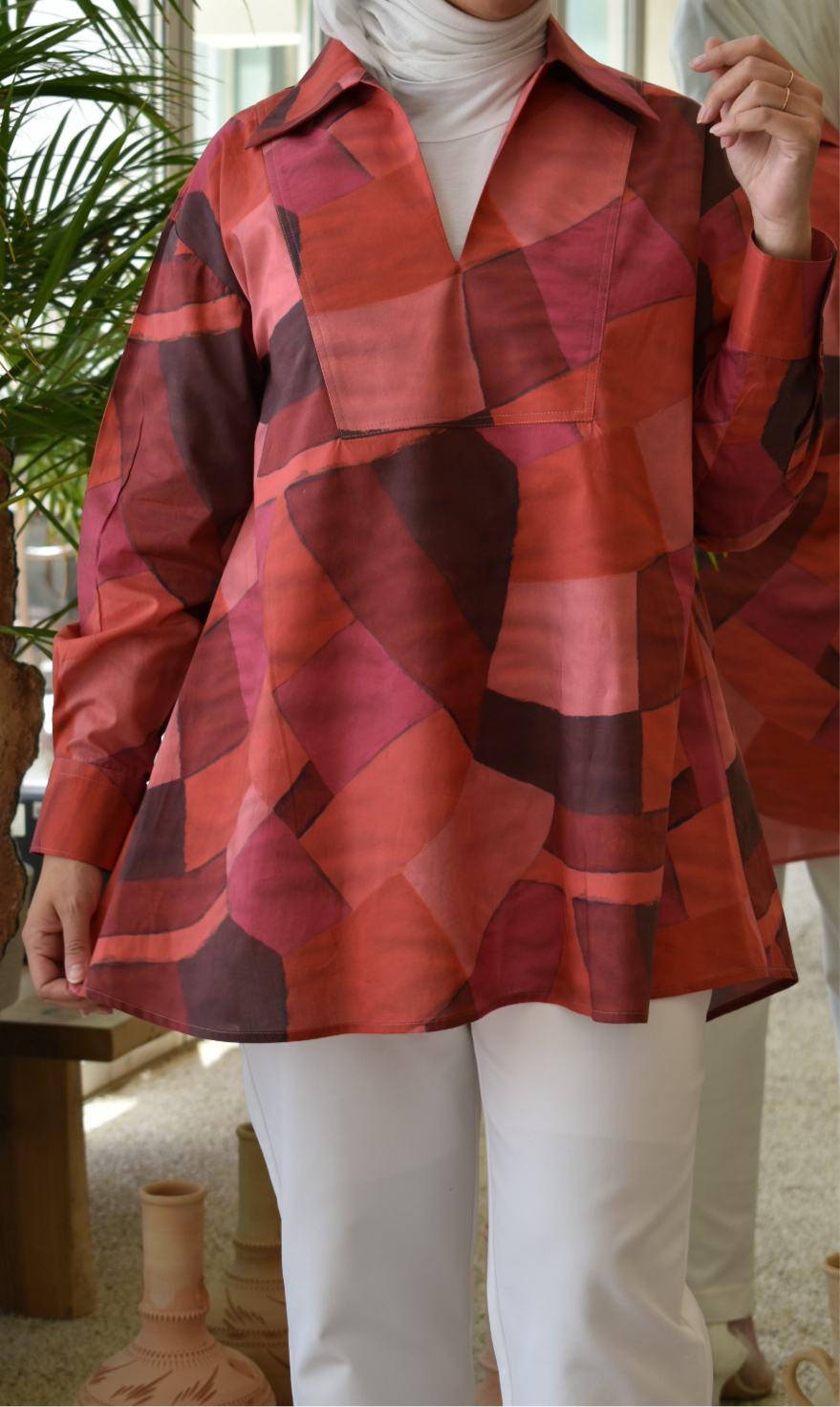 Reddish shirt