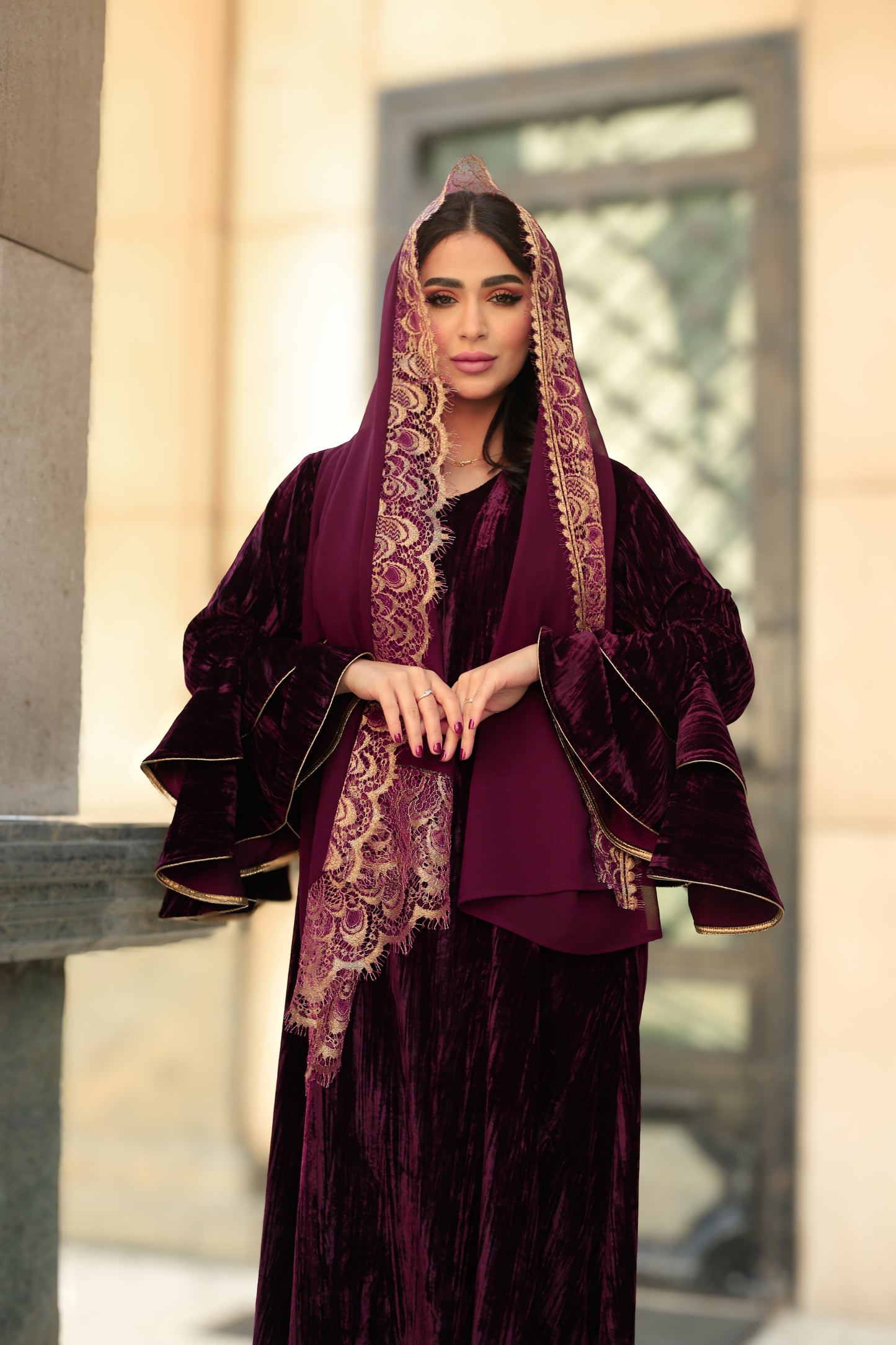 Lace & velvet ( burgundy)