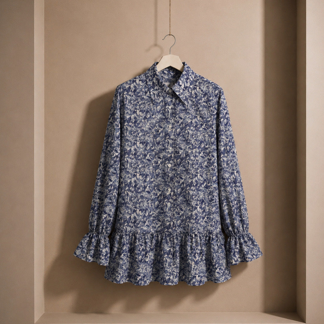 Abstract Print Long Shirt